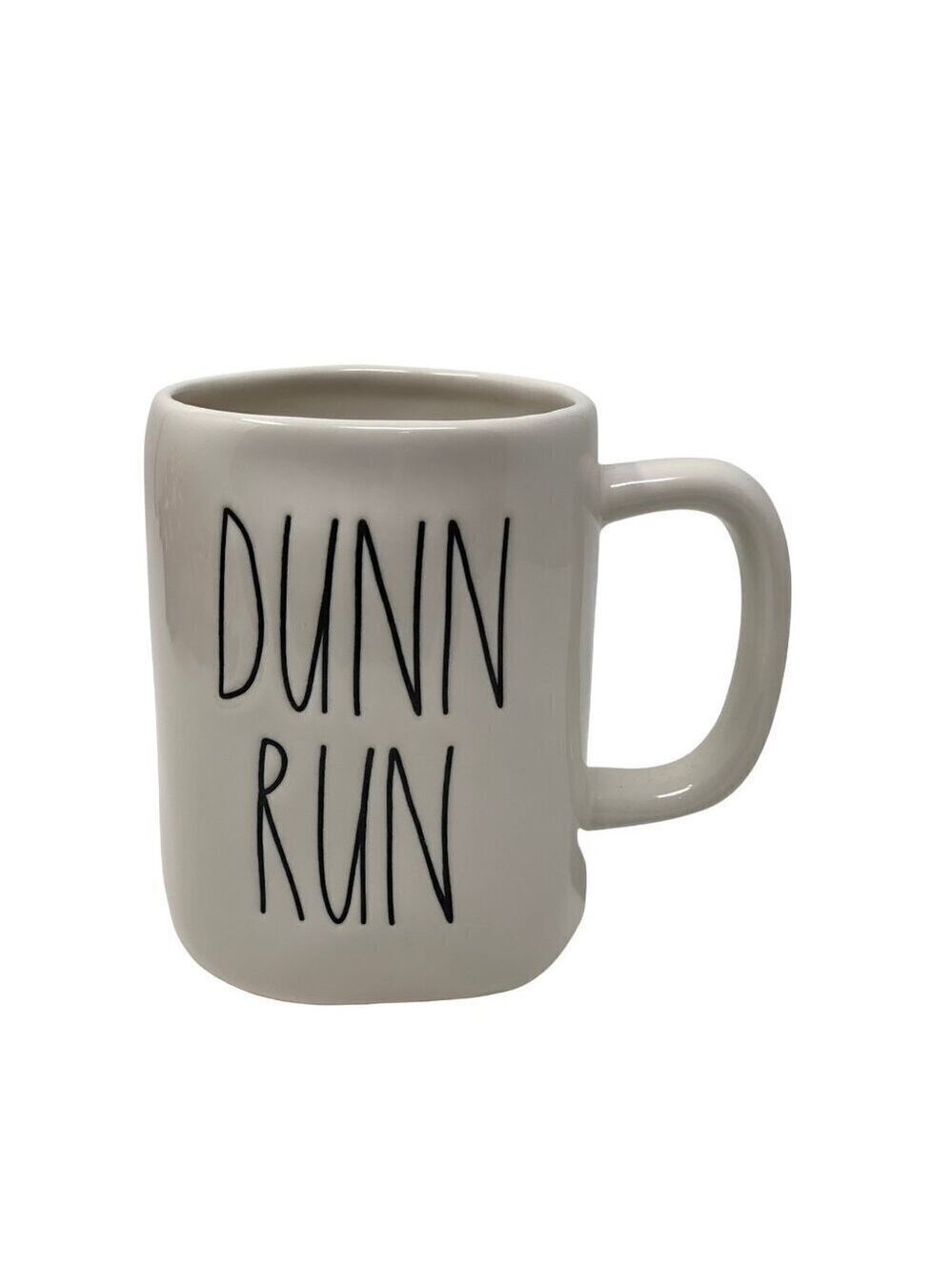 Rae Dunn Run Mug Large Coffee Cup Ceramic Magenta LL Farmhouse Gift White 16oz